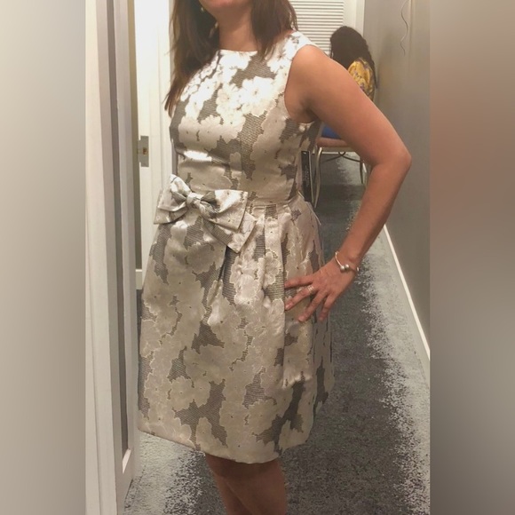 Tahari ASL metallic cocktail dress - Picture 4 of 6